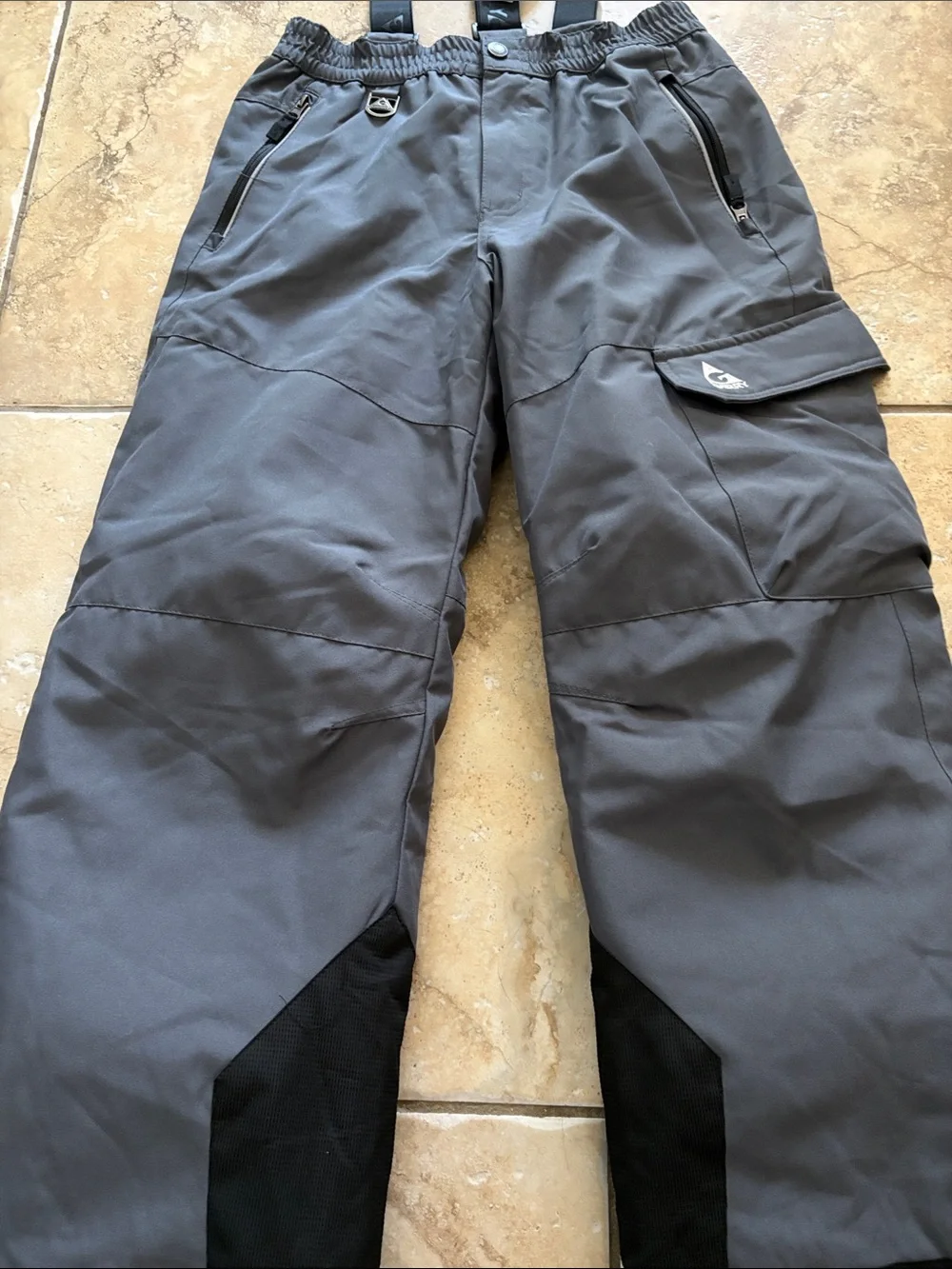 Gerry Gray Snow pants with Black Suspenders size L-14/16